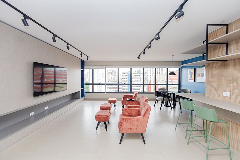 Studio premium em condomínio clube